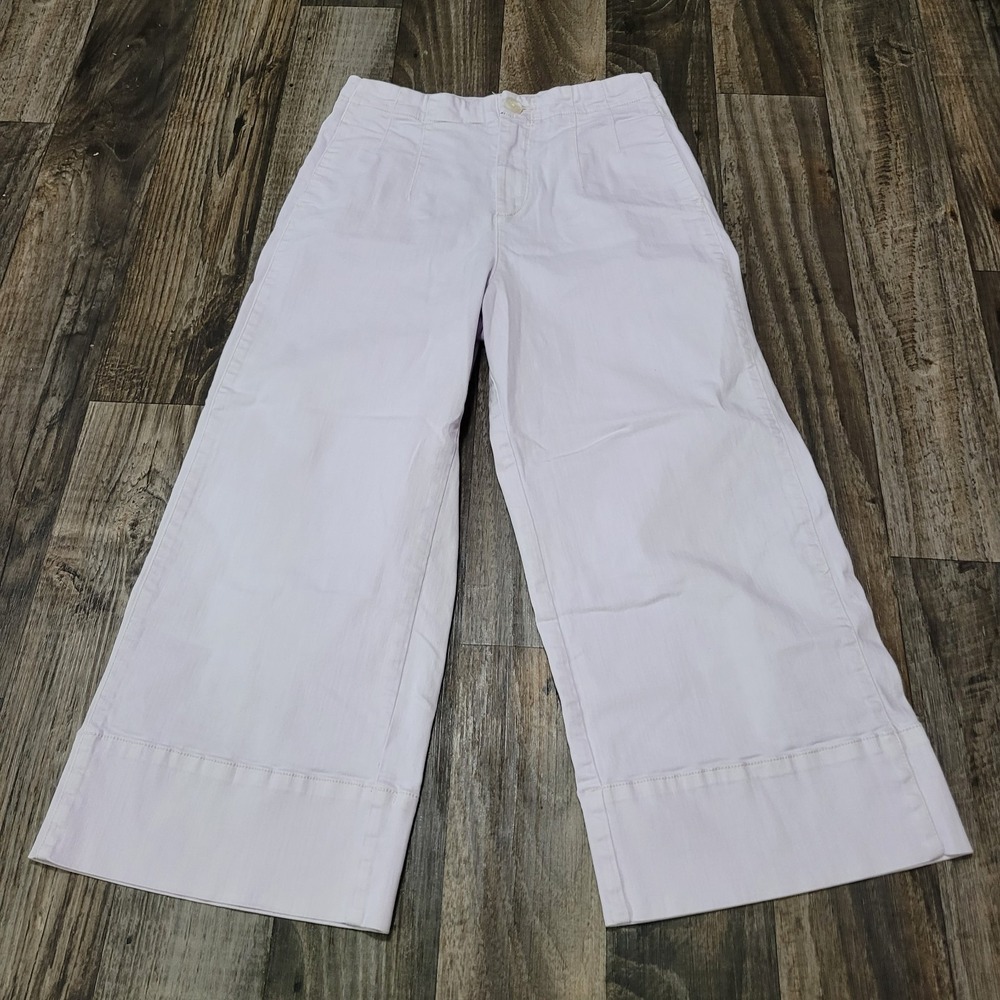 Pilcro And The Letterpress Jeans Womens Sz 28 Cropped Wide Leg Pants Lilac